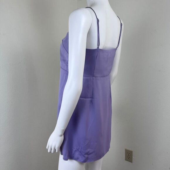 Urban Outfitters Padova Size S Button Y2K Purple Pullover Satin Slip Mini Dress - Picture 10 of 15